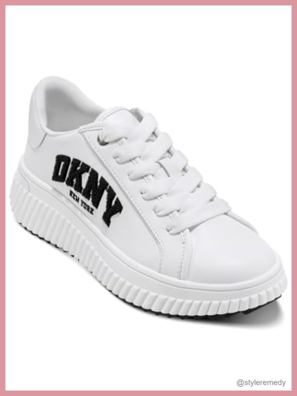 DKNY Leon Lace Up Platform Sneaker Rubber Sole Lace-Up Casual Fashion Shoes